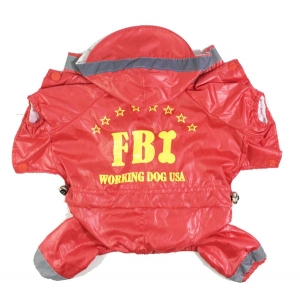 Дождевик "FBI big" красный для крупных собак