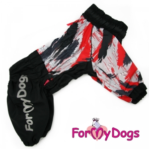 Дождевик FMD Красно-серый для средних и больших собак для девочки